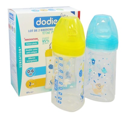 Dodie Biberon Disney Baby Minnie Sensation+ Anti-colique tétine plate (0-6  M) – 150 ml