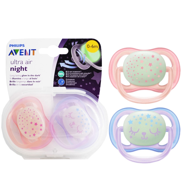 Avent Sucette ultra air Night 0-6 mois Fille