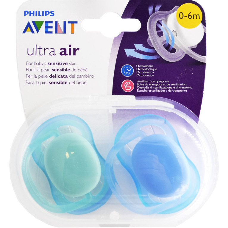 AVENT Sucettes Orthodontiques 0-6 Mois Silicone - Colori Fille