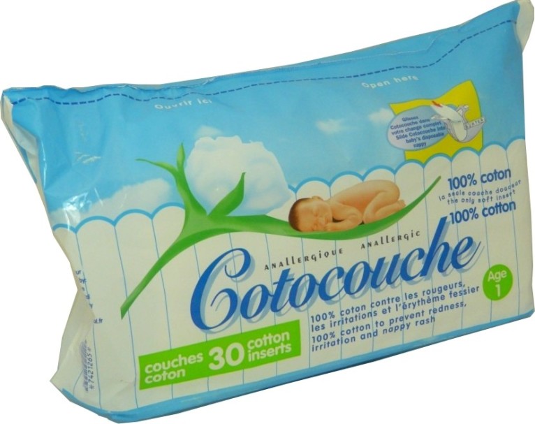 COTOCOUCHE Couche 100% coton âge 2eme âge paquet de 30