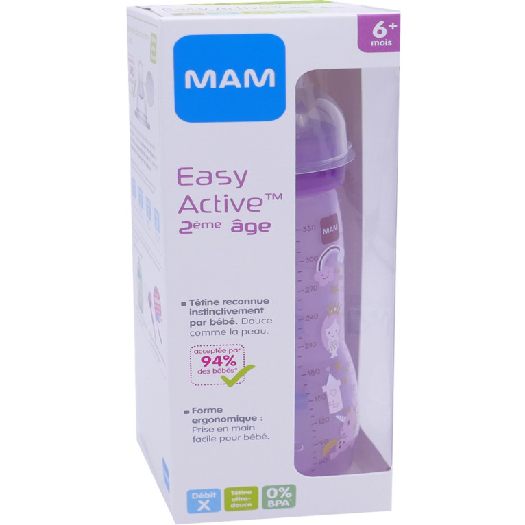 MAM Easy Active Biberon 2ème Âge - 330 ml 6 Mois et +