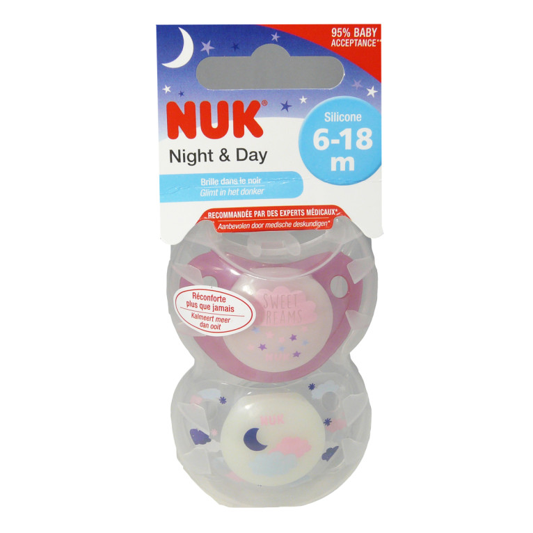 Nuk sucette night & day 6-18 m