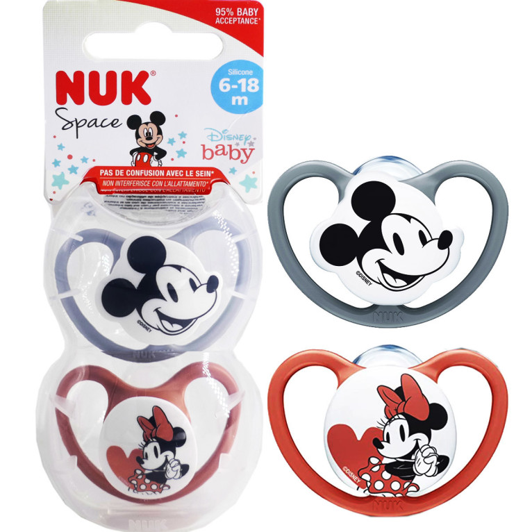NUK - Lot de 2 Sucettes Minnie & Mickey 6-18 mois