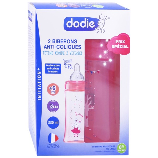 Dodie 2 Biberons Initiation Anti Coliques 6mois 330ml Bebe Pharmashopdiscount Com