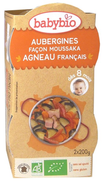 Babybio Aubergines Facon Moussaka Agneau 2x0g Bebe Pharmashopdiscount Com