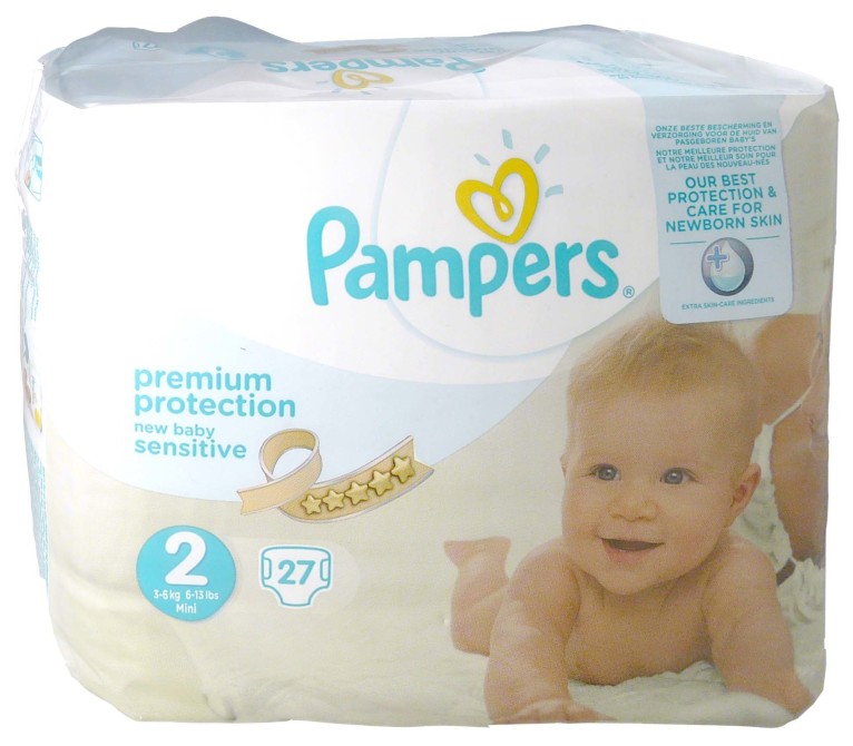 Pampers Premium Protection New Baby Sensitive 3-6kg Taille 2 x27