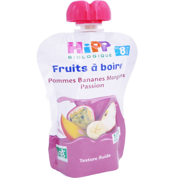 Hipp Fruits A Boire Pommes Bananes Mangues Passion 90g Bio Bebe Pharmashopdiscount Com