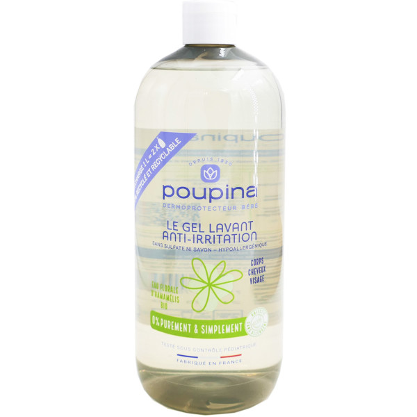 Poupina Le Gel Lavant Anti Irritation 1l Bebe Pharmashopdiscount Com