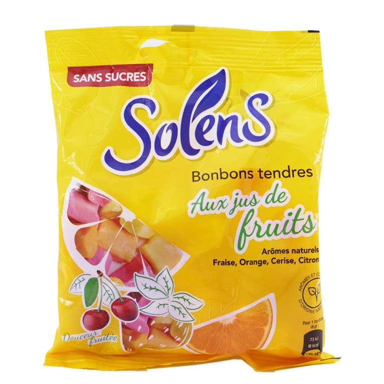 Solens Bonbons Tendres Aux Jus De Fruits Sans Sucre 100g