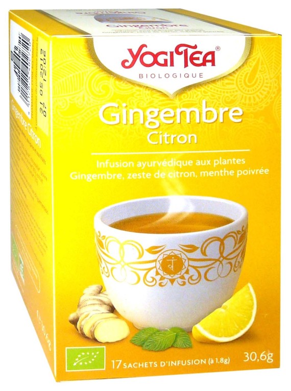 Thé vert gingembre & citron BIO Yogi Tea