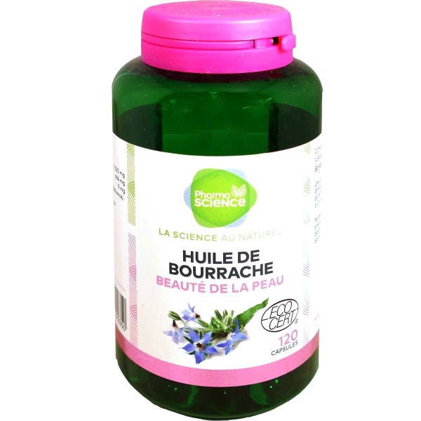 PHARMASCIENCE HUILE DE BOURRACHE BIO 120 GELULES - Compléments