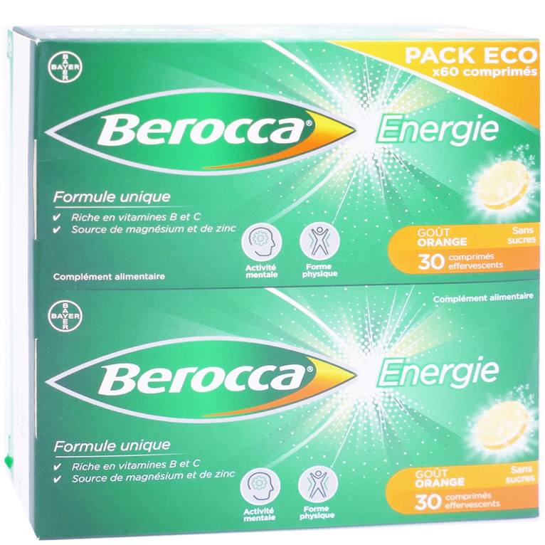 BEROCCA ENERGIE Vitamine B et C, Magnésium et Zinc, 40 comprimés