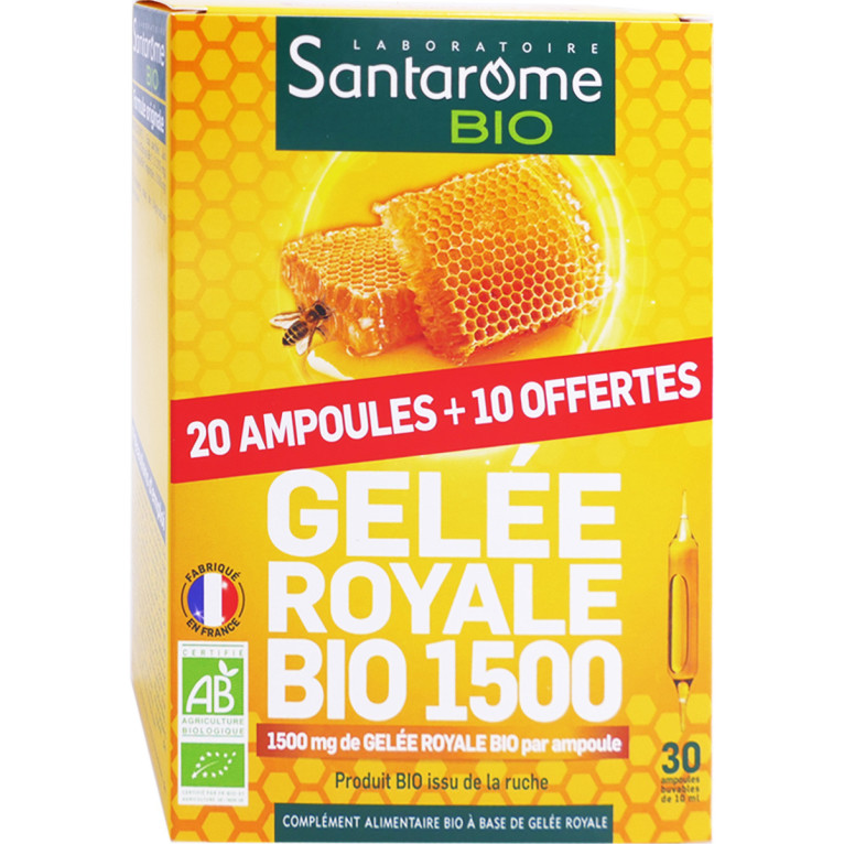 Gelée royale pollen propolis miel de Manuka bio Santarome