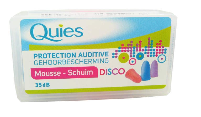 QUIES - protection auditive mousse disco - boite de 3 paires