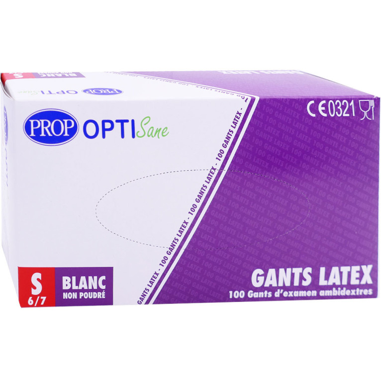 Gant à usage unique vinyle PROP Optisane transparent non poudré taille S  (6/7) - PAREDES
