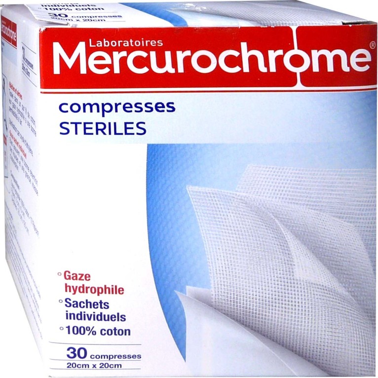 Mercurochrome Compresses Stériles x 60