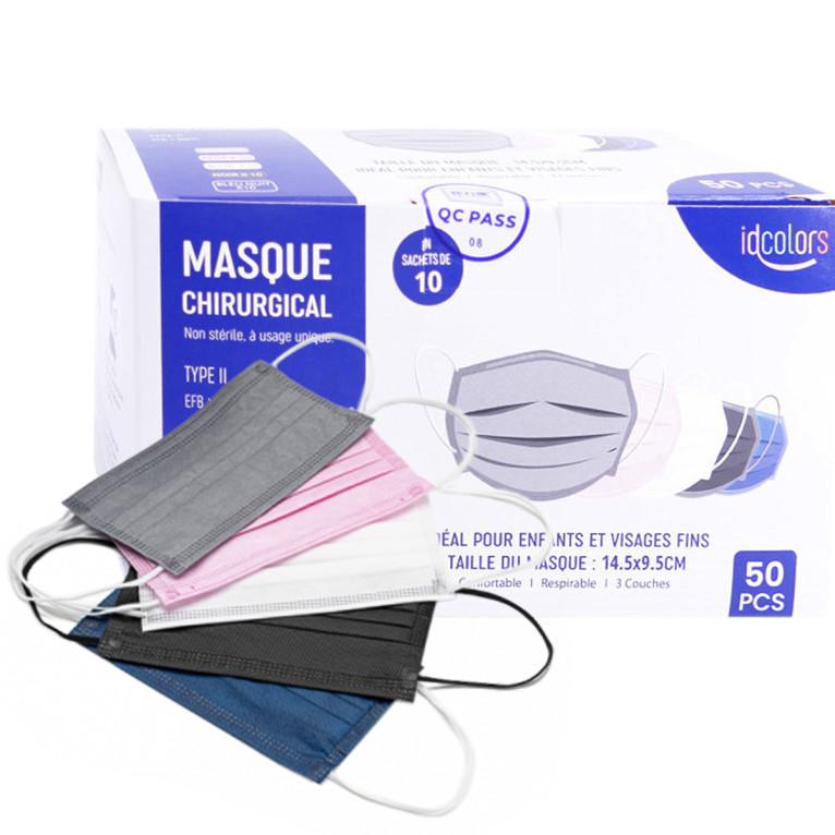 LOT (10 pcs) Masque CHIRURGICAL ADULTE BLANC - 3 couches - jetable