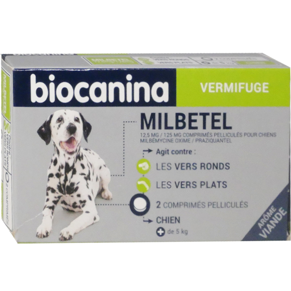 Biocanina Milbetel Vermifuge 2 Comprimes Chien 5kg