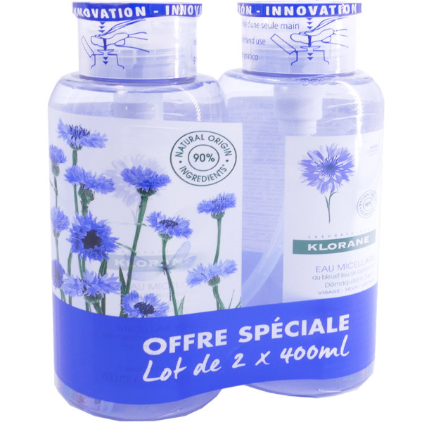 Klorane Eau Micellaire Bleuet 400 Ml X 2klorane