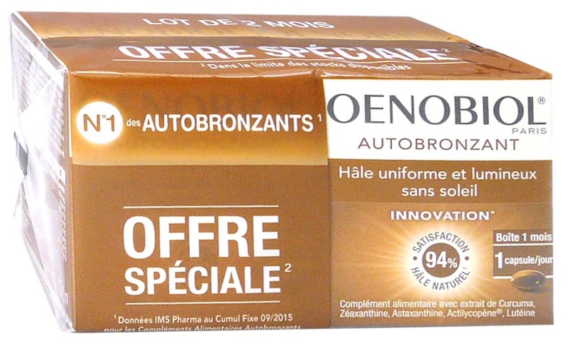 Oenobiol Autobronzant 30 Capsules Lot De 2 Compléments Alimentaires